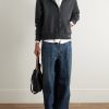 Wide-Leg Distressed Jeans - OU