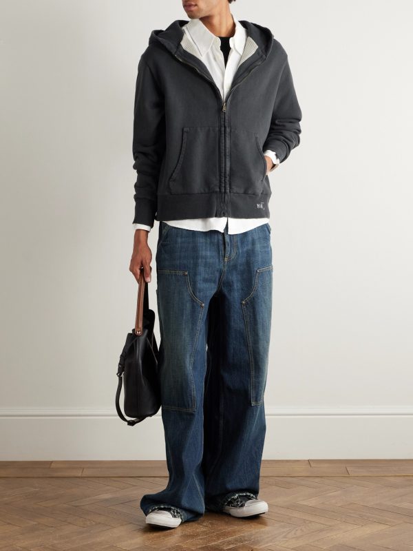 Wide-Leg Distressed Jeans - OU