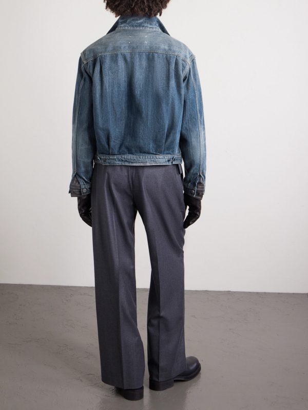 Cropped Denim Trucker Jacket - BK
