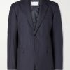Pinstriped Wool Suit Jacket