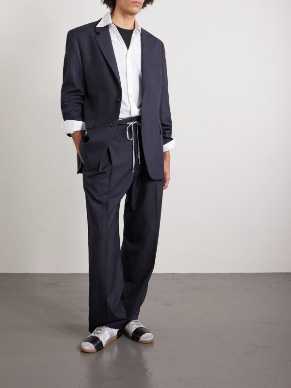 Pinstriped Wool Suit Jacket - OU