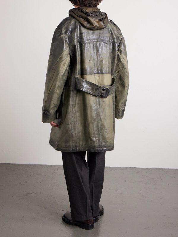 Double-Breasted Foiled Cotton Coat - BK Double-Breasted Foiled Cotton Coat - BK