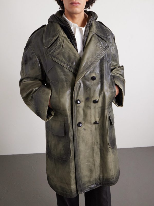 Double-Breasted Foiled Cotton Coat - FR Double-Breasted Foiled Cotton Coat - FR