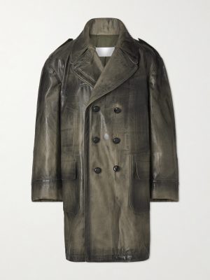 Double-Breasted Foiled Cotton Coat