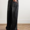 Pleated Wide-Leg Jeans - BK Pleated Wide-Leg Jeans - BK
