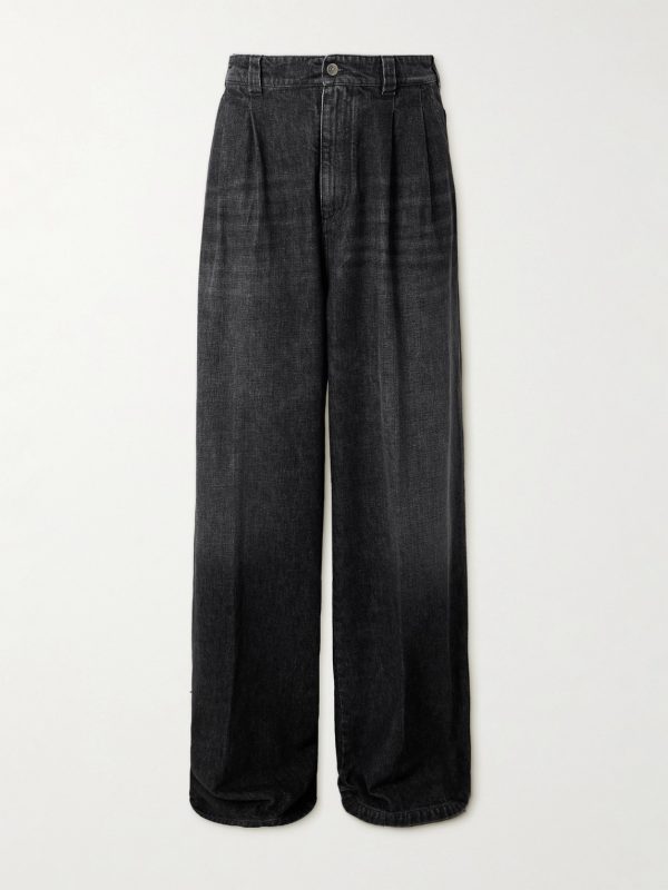 Pleated Wide-Leg Jeans Pleated Wide-Leg Jeans