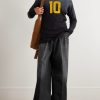 Pleated Wide-Leg Jeans - OU Pleated Wide-Leg Jeans - OU