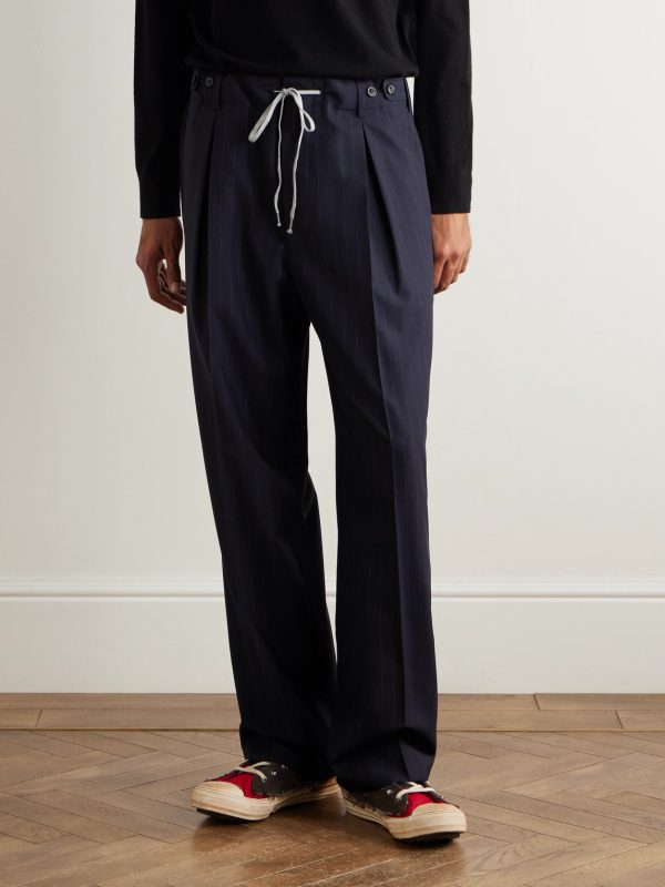 Straight-Leg Pinstriped Wool Trousers - FR Straight-Leg Pinstriped Wool Trousers - FR
