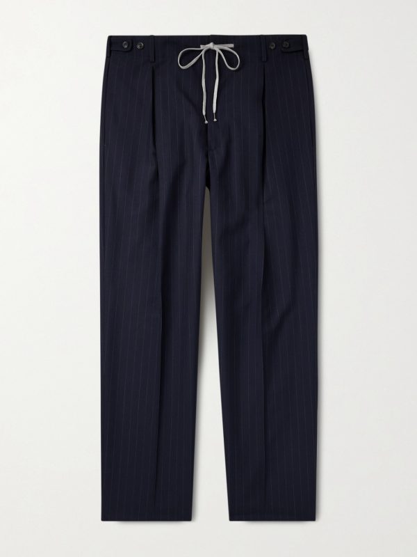 Straight-Leg Pinstriped Wool Trousers Straight-Leg Pinstriped Wool Trousers