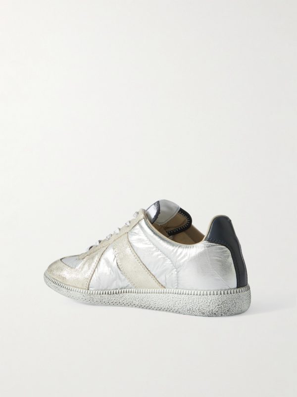 Replica Leather-Trimmed Shell Sneakers - BK