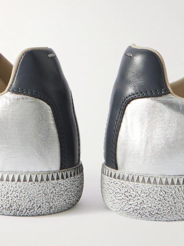 Replica Leather-Trimmed Shell Sneakers - CU