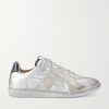 Replica Leather-Trimmed Shell Sneakers