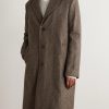 Oversized Padded Striped Herringbone Wool Coat - FR Oversized Padded Striped Herringbone Wool Coat - FR