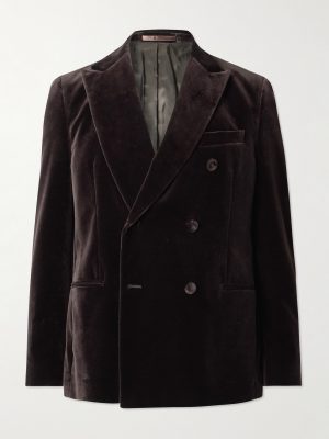 Double-Breasted Cotton-Velvet Tuxedo Jacket