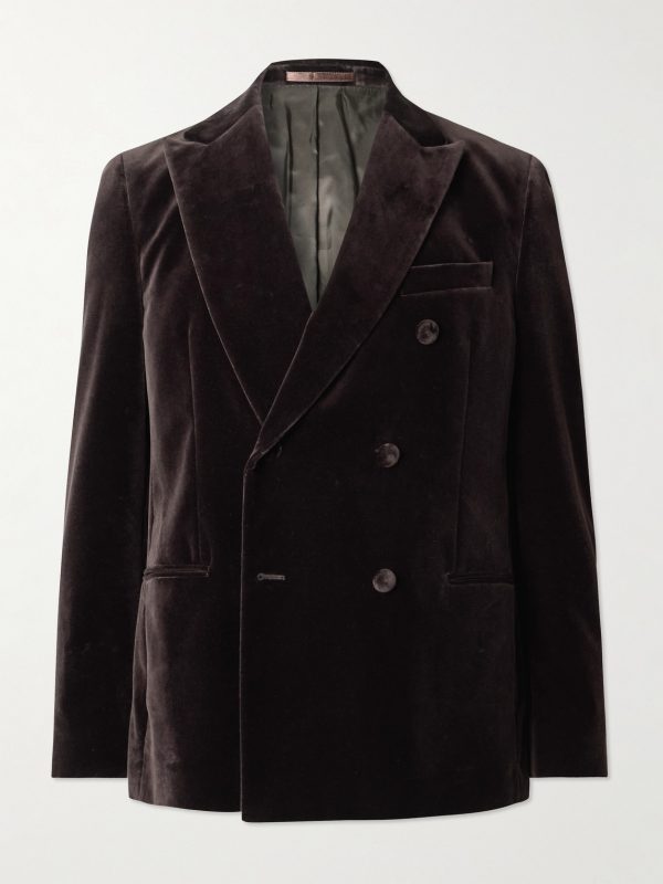 Double-Breasted Cotton-Velvet Tuxedo Jacket