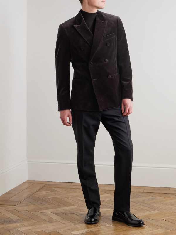 Double-Breasted Cotton-Velvet Tuxedo Jacket - OU