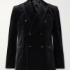 Double-Breasted Cotton-Velvet Tuxedo Jacket Double-Breasted Cotton-Velvet Tuxedo Jacket
