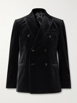 Double-Breasted Cotton-Velvet Tuxedo Jacket