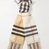 Fringed Checked Cashmere Scarf Fringed Checked Cashmere Scarf