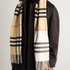 Fringed Checked Cashmere Scarf - OU Fringed Checked Cashmere Scarf - OU