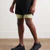 Layered Straight-Leg Logo-Print Shell and Stretch Recycled-Jersey Shorts - FR Layered Straight-Leg Logo-Print Shell and Stretch Recycled-Jersey Shorts - FR