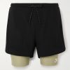 Layered Straight-Leg Logo-Print Shell and Stretch Recycled-Jersey Shorts Layered Straight-Leg Logo-Print Shell and Stretch Recycled-Jersey Shorts