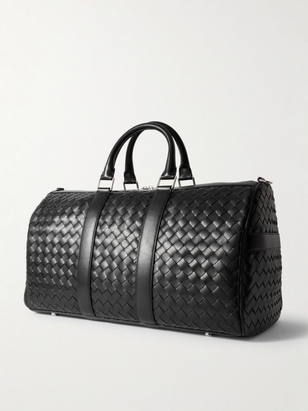 Intrecciato Leather Weekend Bag - BK Intrecciato Leather Weekend Bag - BK