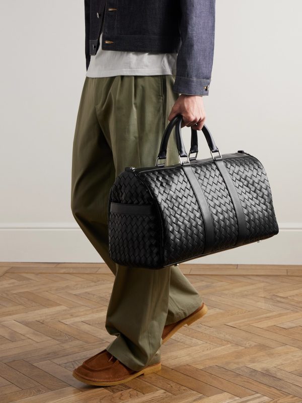 Intrecciato Leather Weekend Bag - OU Intrecciato Leather Weekend Bag - OU