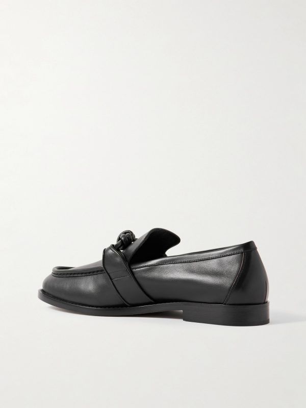 Astaire Knot-Detailed Leather Loafers - BK Astaire Knot-Detailed Leather Loafers - BK