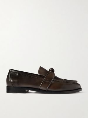 Astaire Knot-Detailed Leather Loafers