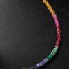 Dark Rainbow Gold Sapphire Beaded Necklace - CU Dark Rainbow Gold Sapphire Beaded Necklace - CU