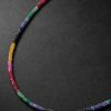 Dark Rainbow Gold Sapphire Beaded Necklace Dark Rainbow Gold Sapphire Beaded Necklace