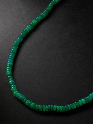 Jumbo Gold Opal Beaded Necklace