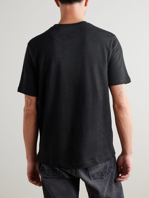 Linen and Organic Cotton-Blend T-Shirt - BK