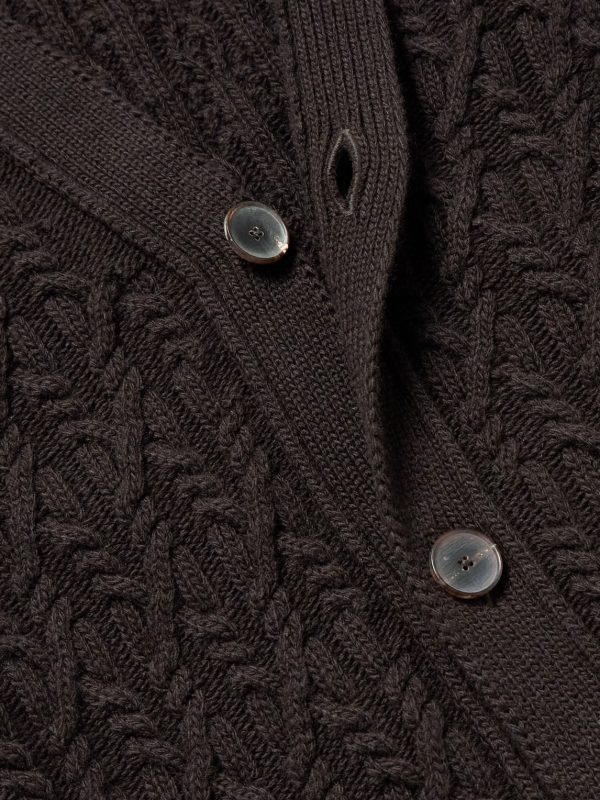 Cable-Knit Wool Cardigan - CU