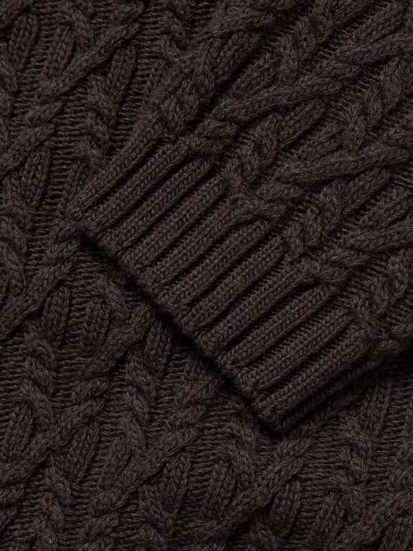 Cable-Knit Wool Cardigan - E1