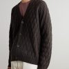 Cable-Knit Wool Cardigan - FR