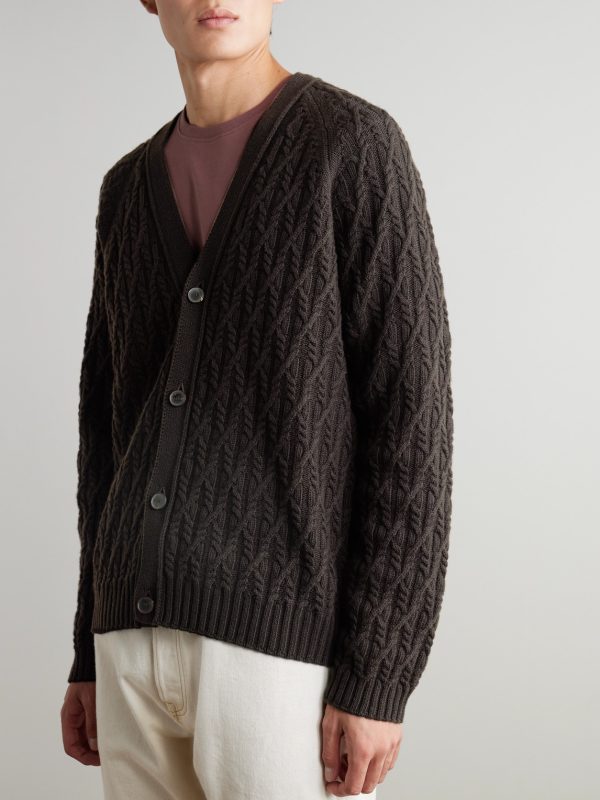 Cable-Knit Wool Cardigan - FR