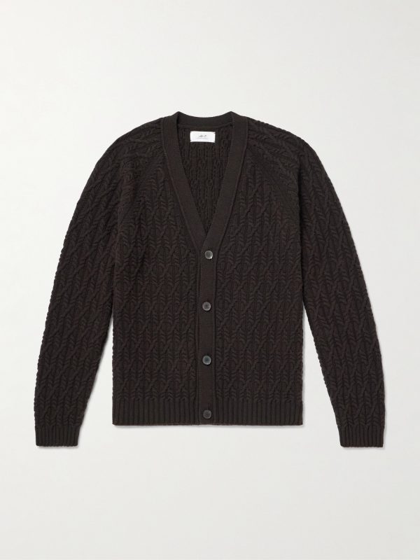 Cable-Knit Wool Cardigan