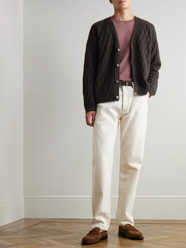 Cable-Knit Wool Cardigan - OU