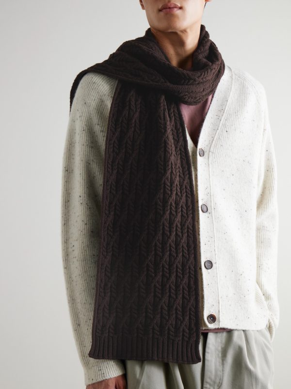 Cable-Knit Wool Scarf - OU