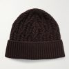 Cable-Knit Wool Beanie
