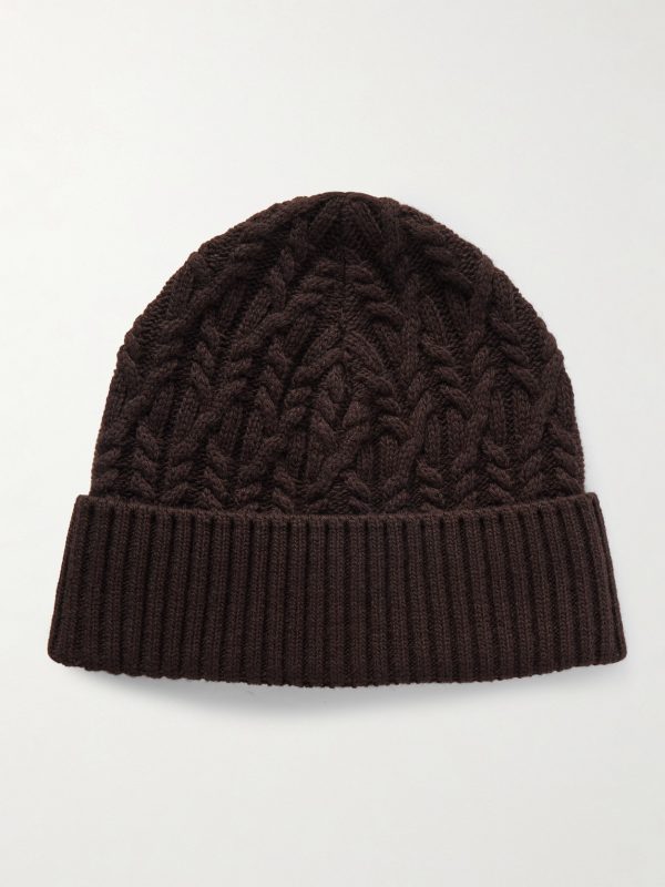 Cable-Knit Wool Beanie