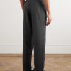 Straight-Leg Pleated Super 130s Wool Suit Trousers - BK Straight-Leg Pleated Super 130s Wool Suit Trousers - BK