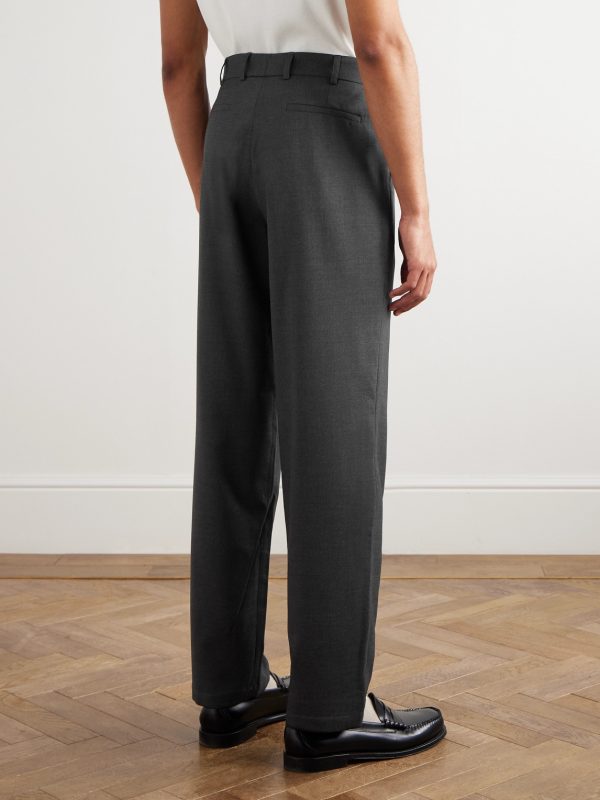 Straight-Leg Pleated Super 130s Wool Suit Trousers - BK Straight-Leg Pleated Super 130s Wool Suit Trousers - BK