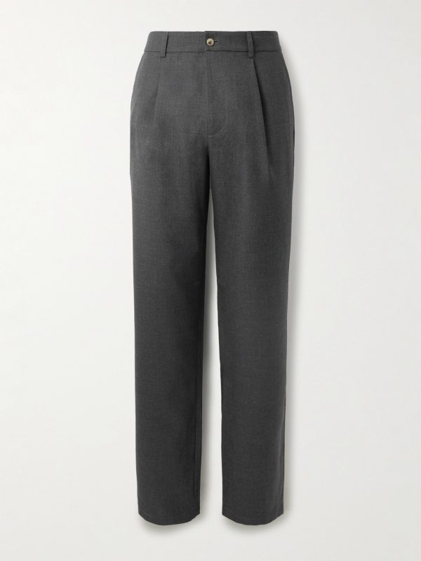 Straight-Leg Pleated Super 130s Wool Suit Trousers Straight-Leg Pleated Super 130s Wool Suit Trousers