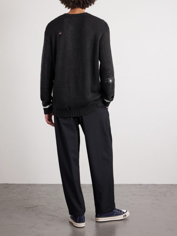 Savage Embroidered Woven Sweater - BK Savage Embroidered Woven Sweater - BK