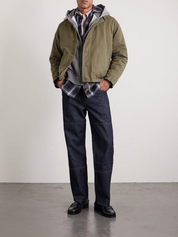 N-1 Fleece-Trimmed Logo-Print Padded Cotton Jacket - OU N-1 Fleece-Trimmed Logo-Print Padded Cotton Jacket - OU