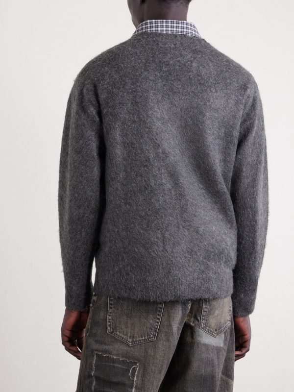 Logo-Appliquéd Brushed Cardigan - BK Logo-Appliquéd Brushed Cardigan - BK