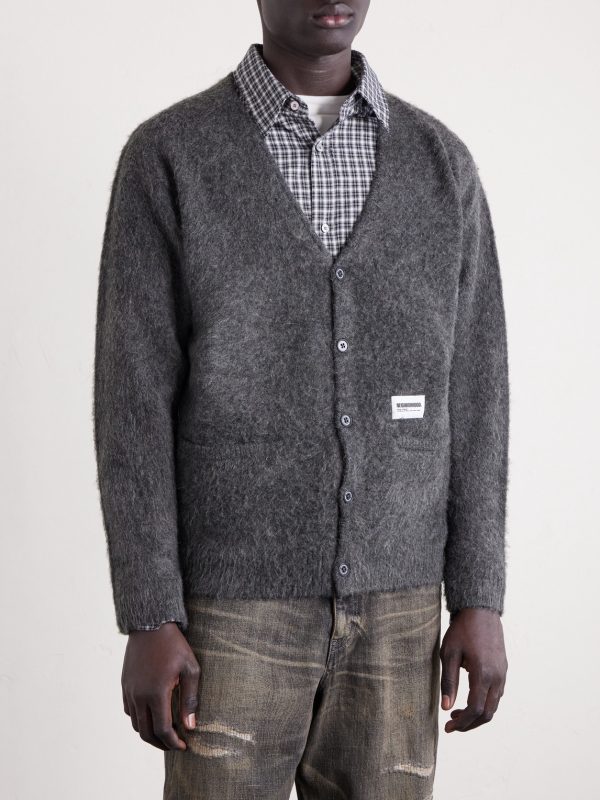 Logo-Appliquéd Brushed Cardigan - FR Logo-Appliquéd Brushed Cardigan - FR